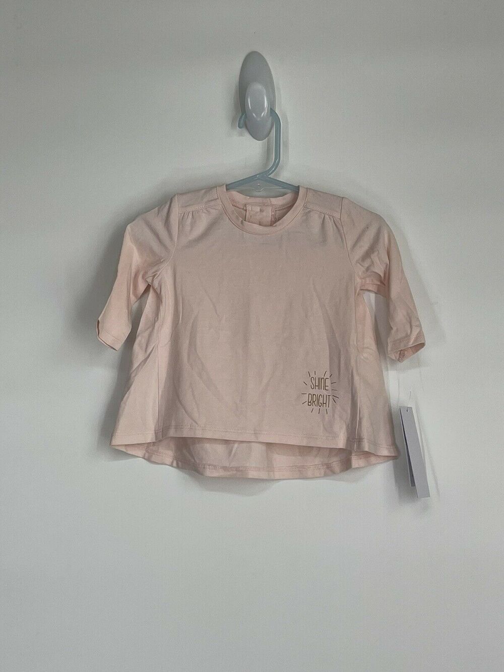 New Perfect Joy Baby Girls Shirt Size 0-3 Month Robeez 3/4 Sleeve Pink Shine